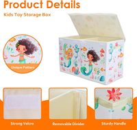 Coffre à jouets avec couvercle rabattable pour enfants, grande boîte de rangement de jouets Oxford pliable avec poignées pour garçons