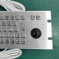 Nouveau clavier industriel étanche IP65 en acier inoxydable à 67 touches personnalisées avec trackball et interface USB