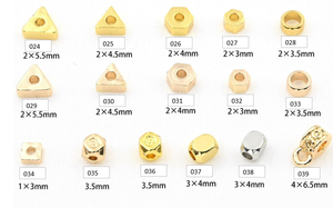 Cuentas de oro de 18K para fabricación de joyas, espaciadores dorados de agujero grande, accesorios para collares y pulseras - Product Image 3