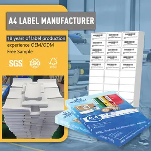 Inkjet Glossy 2 Up Printing Sticker Logo Self Adhesive Paper Labels A4 Sheet For Laser Printer