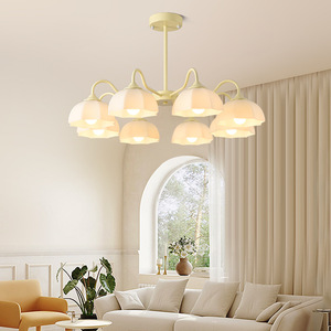 Modern Minimalist Cream-Colored <b>Chandelier</b> <b>for</b> Dining Living and Master <b>Bedroom</b> New Main Light <b>for</b> These Spaces - Product Image 1