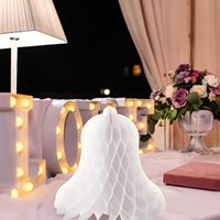 5 cloches de mariage en acier inoxydable, suspendues en forme de nid d'abeille, 12 pouces, blanches |   Décoration de mariage réutilisable pour la fête nuptiale à domicile