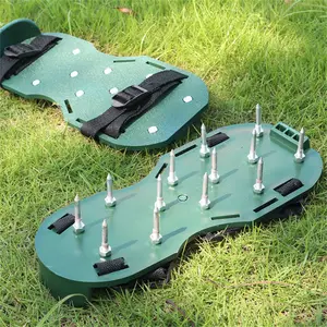 Sandales antidérapantes en métal robuste, boucles de jardin, aérateur de pelouse manuel à pointes, chaussures pour aérer la pelouse ou la cour/
