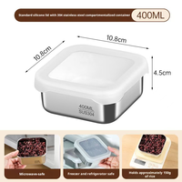 Boîte à lunch réutilisable tendance en acier inoxydable 304, compartimentée, compatible micro-ondes, pour la préparation des repas et la perte de poids, usage domestique