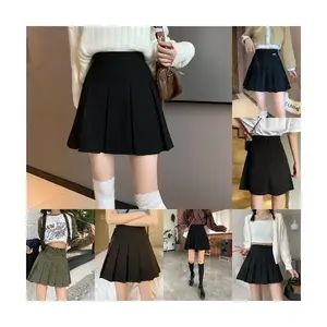 קיץ חמוד קפלים גבוהה מיני אונליין חצאית בית ספר ילדה נשים של אופנה המותניים צרות מזדמן טניס קצר חצאיות