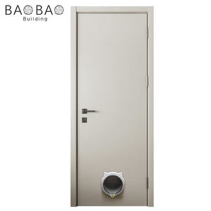 2025 nouvelle porte intérieure à noyau solide Beige adaptée aux animaux de compagnie avec rabat magnétique Design moderne pour chambres salons et salles de bain - Product Image 1