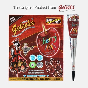 Cherry Red Mehandi Cone Traditional Henna Cone Ready to Use Smooth Paste for <b>Bridal</b> Festive and Design Use - Product Image 1