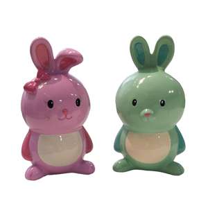 Vendita calda per bambini portamonete in ceramica classica Custom Made a forma di coniglio rifinitura ceramica salvadanaio per la decorazione domestica - Product Image 1