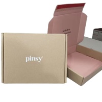 Caja de Envío con Cierre Superior, Cartón Corrugado, Laminación Brillante, Reciclada, Logotipo Personalizado, Forro Rosa, Embalaje para Comercio Electrónico