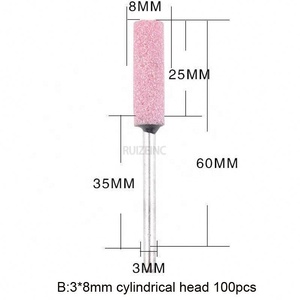 Cabezal de molienda de corindón <span class=keywords><strong>rosa</strong></span> montado, rueda abrasiva de pulido para herramientas eléctricas rotativas Dremel, cabezal de pulido, herramientas de molienda - Product Image 3