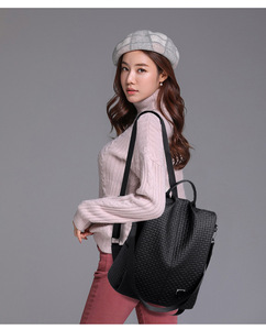 Wholesale Female <b>Black</b> <b>Backpacks</b> Pure Color High Capacity Travel <b>Backpack</b> PU Leather <b>School</b> Students Girls Bags - Product Image 2