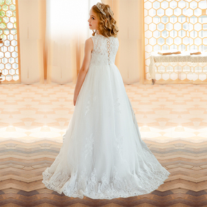 Ropa <span class=keywords><strong>para</strong></span> Niñas, <span class=keywords><strong>Vestido</strong></span> <span class=keywords><strong>de</strong></span> Encaje Blanco Largo <span class=keywords><strong>para</strong></span> Cumpleaños, Primera Comunión, <span class=keywords><strong>Vestido</strong></span> <span class=keywords><strong>de</strong></span> Fiesta <span class=keywords><strong>para</strong></span> Niñas - Product Image 2