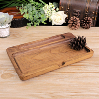 Plateau à rouler multifonctionnel en bois 140*240mm, plateau rectangulaire en noyer épais pour herbes et tabac, base de rangement pour fumeurs en bois massif