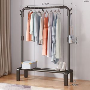 Estante de tela de <span class=keywords><strong>Metal</strong></span> de pie de nuevo diseño para interior/exterior, soporte de abrigo de doble varilla a prueba de herrumbre, tendedero de ropa individual, Fondo de PP - Product Image 6