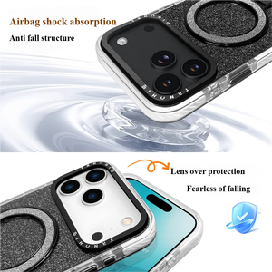 Coque Y2K Scintillante Intégrale pour <span class=keywords><strong>iPhone</strong></span> 16 17 Pro Max, Coque Rigide avec Béquille Pliable, Protection Arrière Antichoc Effet Étoilé - Product Image 4