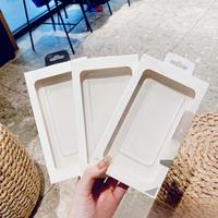 Boîte d'emballage carrée en carton blanc Shaher personnalisée avec fenêtre transparente en PVC et trou de suspension pour l'électronique grand public, étuis de téléphone portable, vente au détail
