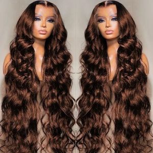 Chocolat Brun Brésilien 4 #   Perruque Lace Front HD longue en cheveux humains naturels pour femmes, ondulations lâches - Product Image 3