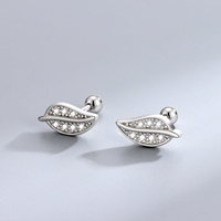 Vintage Blumen-Design Ohrstecker 925 Sterling Silber Kleine Blatt-CZ Schraubverschluss Ohrringe Set für Damen Feiner Schmuck Großhandel