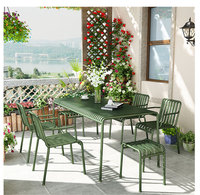 Chaises de jardin de loisir pour patio, ensemble table et chaises en métal pour l'extérieur, ensemble villa, cour, restaurant, table et chaises antirouille