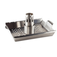 Soporte para asador de pollo Soporte para latas de pollo y cerveza entero de acero inoxidable con soporte para 4 pinchos Soporte extraíble