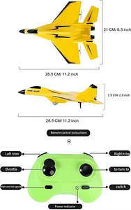 Avion télécommandé EPT <span class=keywords><strong>RC</strong></span> Glider 2.4G : Avion de chasse à aile fixe en mousse EPP avec lumières LED pour enfants et adultes - Product Image 4