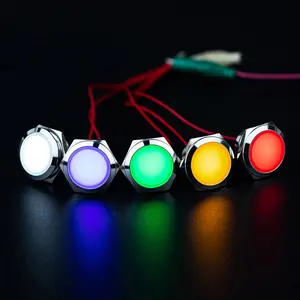 3v 5v 12v 24v 220v 6mm 8mm 16mm 19mm 30mm 신호 램프 방수 금속 파란색 빨간색 led 방폭 파일럿 라이트 표시기