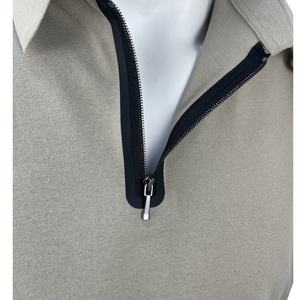 Poliéster sin costuras Spandex Mezclas Cremallera Diseño Solapa Manga corta Polo deportivo para hombres Fitness - Product Image 6