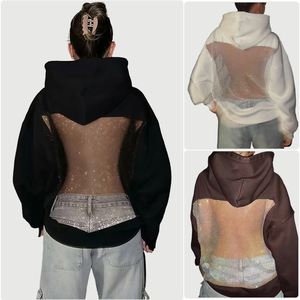 Nuova <span class=keywords><strong>felpa</strong></span> da <span class=keywords><strong>donna</strong></span> Sexy con cappuccio in Mesh e Design <span class=keywords><strong>oversize</strong></span> alla moda Streetwear alla moda - Product Image 2