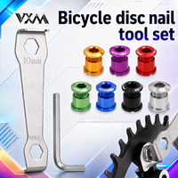 Kit de boulons et clés de chaîne de vélo VXM en alliage d'aluminium avec outil, vis de pédalier 4,9/6,4 mm pour disque dentaire de VTT et vélo de route