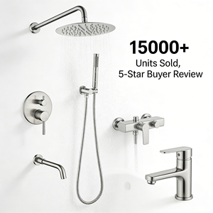 Système <span class=keywords><strong>de</strong></span> douche encastré mural 3 fonctions avec pommeau <span class=keywords><strong>de</strong></span> pluie rond, douchette et bec <span class=keywords><strong>de</strong></span> <span class=keywords><strong>baignoire</strong></span>, finition nickel brossé, ensemble <span class=keywords><strong>de</strong></span> douche pour salle <span class=keywords><strong>de</strong></span> bain, vente en gros - Product Image 6