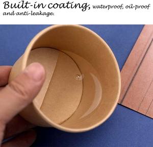 Grands bols en papier jetables, pour salade, soupe, fournitures de fête, pour les aliments chauds/froids, 50 pièces - Product Image 4