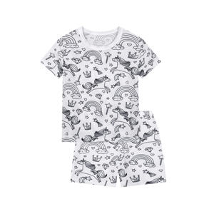 Unisex Sommer Kurzarm-Pyjama-Set 100% Baumwolle Weihnachten DIY Cartoon Graffiti Mädchen Malen Zeichnen Marker für Kinder - Product Image 2