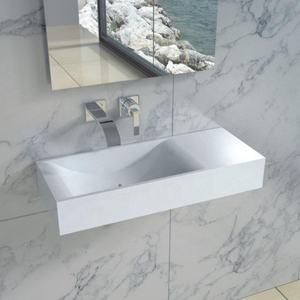 <span class=keywords><strong>Lavandino</strong></span> per vaso da <span class=keywords><strong>bagno</strong></span> ad angolo con montaggio a parete piccolo rettangolo bianco <span class=keywords><strong>Corian</strong></span> sopra il bancone lavello per nave bacino d'arte B12 - Product Image 1