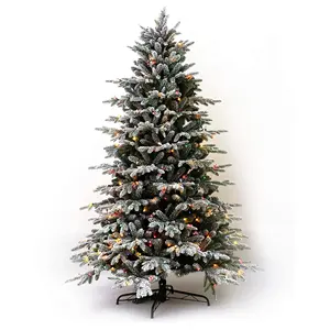 arbol de navidad人造圣诞树节日装饰聚乙烯聚氯乙烯雪域人造圣诞树带发光二极管