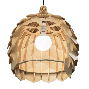 Pantalla de Lámpara de Madera Cortada con Láser, Pantalla de Lámpara de Madera Cortada con Láser en Espiral - Product Image 1
