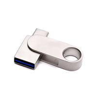 Clé USB Type C 2 en 1 rotative en métal OTG avec logo personnalisé, vente en gros, plusieurs capacités