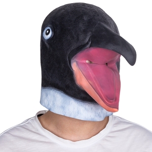 <span class=keywords><strong>Masque</strong></span> intégral en latex de <span class=keywords><strong>pingouin</strong></span> noir/blanc, texture réaliste, bouche rose ouverte, doux et confortable, pour Halloween, cosplay, fête costumée - Product Image 4