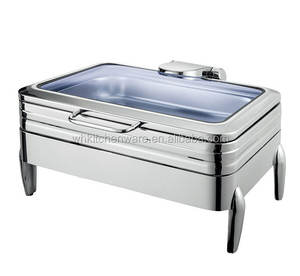 Deluxe Rectangular Induction <b>Glass</b> <b>Lid</b> Chafing <b>Dish</b> - Product Image 2