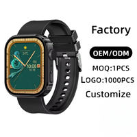 Reloj Inteligente Unisex Cuadrado Grande con Logotipo Personalizado de Fábrica, Frecuencia Cardíaca, Presión Arterial, SpO2, Resistente al Agua IP65, Magnético, Responde Llamadas, Esfera Personalizada, OEM