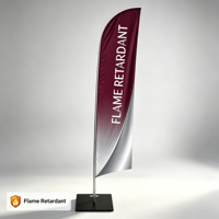Ensemble de drapeaux Triton Blade avec mât en fibre de verre et piquet de sol pour affichage extérieur
