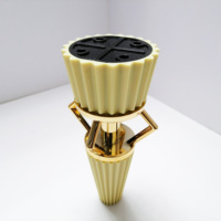 Pieds de support de canapé en plastique design populaire couleur jaune matériau pp forme spéciale creux décoratif pieds d'armoire de canapé