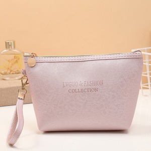 Bolsa de cosméticos de PU de Color sólido, impermeable, de cuero, Simple, de gran capacidad, portátil, bonita, bolsa de artículos de tocador - Product Image 3