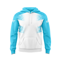 Hoodie Unisex Biru Muda Dengan Garis V-Neck Merah Putih Untuk Penggemar NRL Jersey Tim NRL Jersey Klub NRL