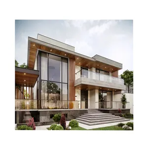 Villa prefabricada con estructura de acero, precio mínimo de alta calidad
