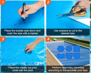 Easy to Install and Use PE Solar <b>Cover</b> for Pool-UV Resistant Foldable Maintains Water <b>Temperature</b> - Product Image 3