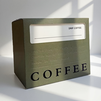 Boîte à café en carton auto-montable en papier artistique recyclable de luxe, estampage à chaud scintillant, emballage cadeau personnalisé pour le café et le thé