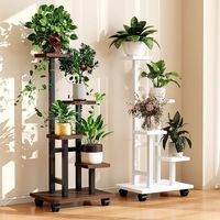 Étagère de rangement mobile en fer forgé, support multi-niveaux pour pots de fleurs, pour balcon, salon, étagère pour plantes succulentes, en métal durable