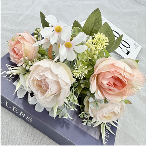 New Artificial Peony Bunches for Wedding and Home Decor Elegant Small Artificial Flowers for <b>Table</b> Decoration - Product Image 2