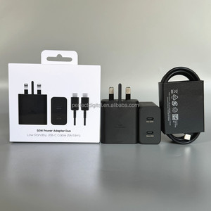 อะแดปเตอร์ชาร์จไฟแบบติดผนัง EP T5020 พอร์ต USB-C คู่ สายชาร์จ Type-C อะแดปเตอร์แปลงไฟสำหรับเดินทาง 50W สำหรับ <span class=keywords><strong>Samsung</strong></span> S25 S24 S23 - Product Image 2