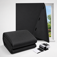 Kit de rideaux occultants portables en tissu Oxford 420D, découpés sur mesure pour fenêtre, avec sac de rangement et attaches auto-agrippantes